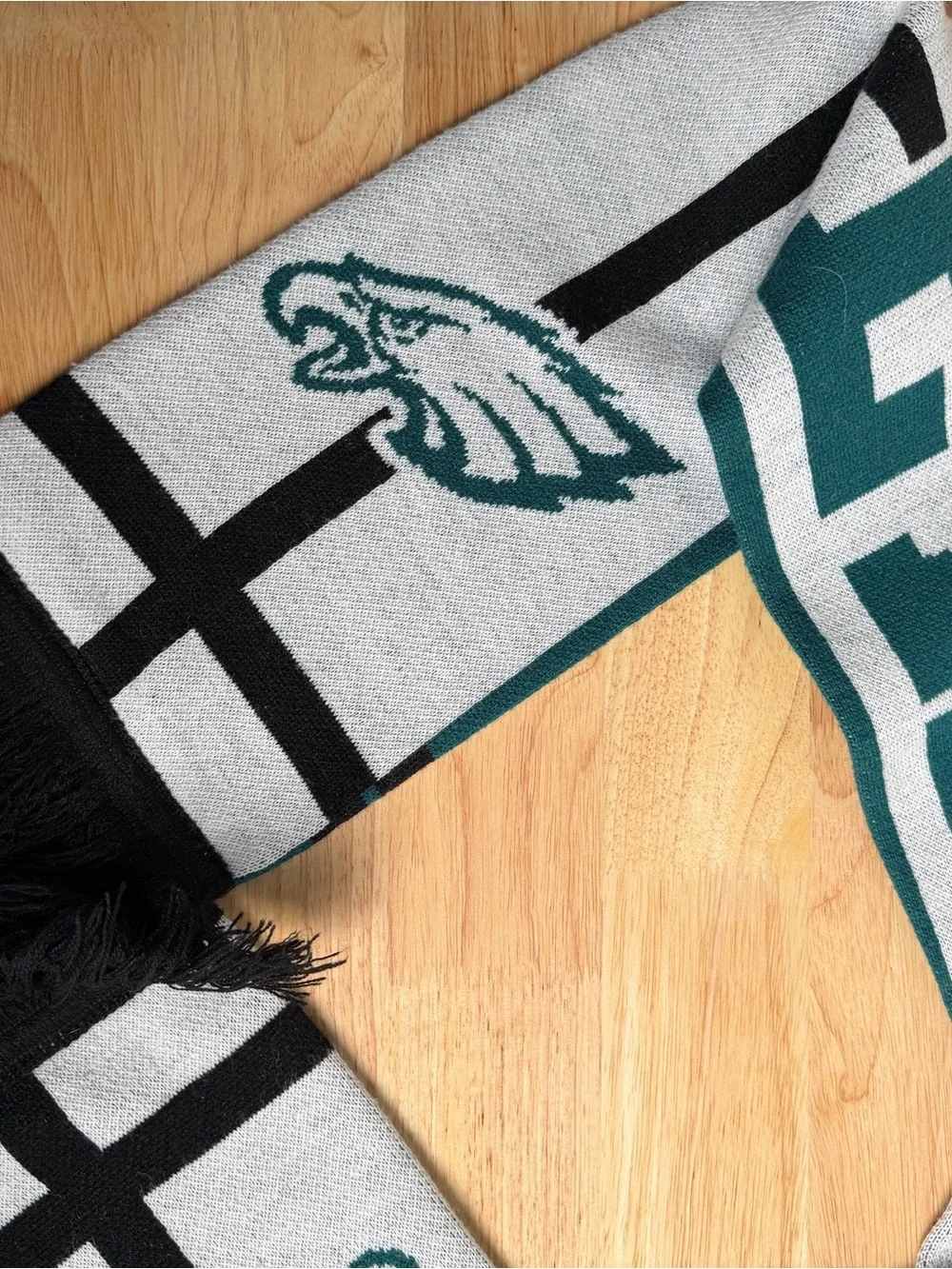 NFL Philadelphia Eagles Teal, White & Black Knit Scarf